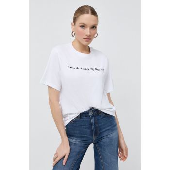 Victoria Beckham tricou din bumbac culoarea alb