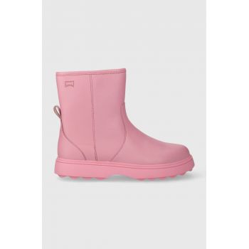 Camper ghete din piele pentru copii K900304 Norte Kids culoarea roz ieftine