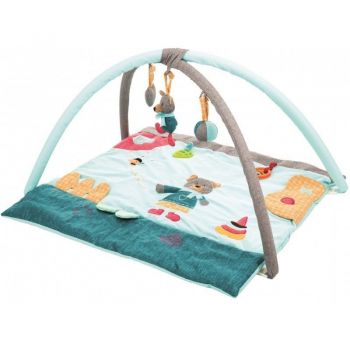 Covoras de joaca cu activitati Urs 80x80 cm Fillikid