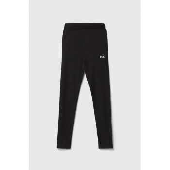 Fila leggins copii culoarea negru, neted ieftini