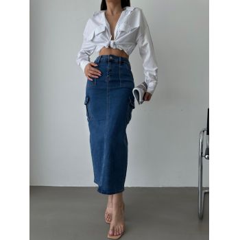 Fusta de blugi lunga Cod:L0973