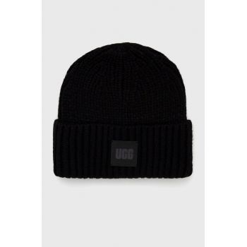 UGG Căciulă din amestec de lână culoarea negru, din tricot gros