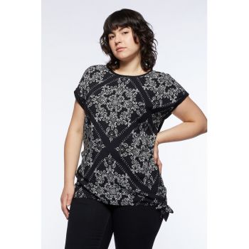 Bluza cu maneci scurte si model grafic