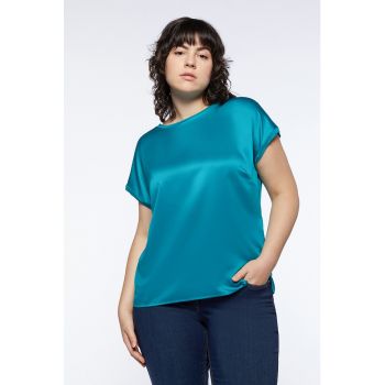 Bluza de satin cu maneci scurte