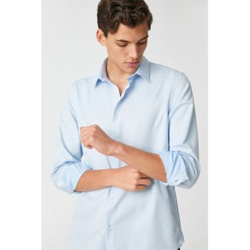 Camasa slim fit din amestec de bumbac