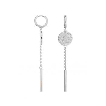 Cercei drop din rodiu - decorati cu zirconia
