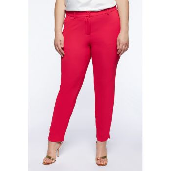 Pantaloni chino crop cu talie medie