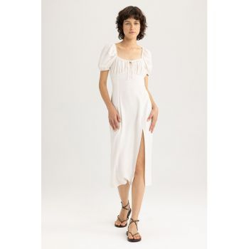 Rochie midi cu talie empire