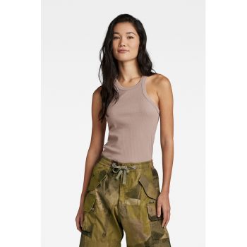 Top slim fit de bumbac de bumbac organic - cu striatii