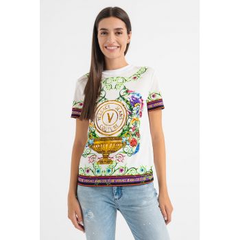 Tricou de bumbac cu model logo si grafic