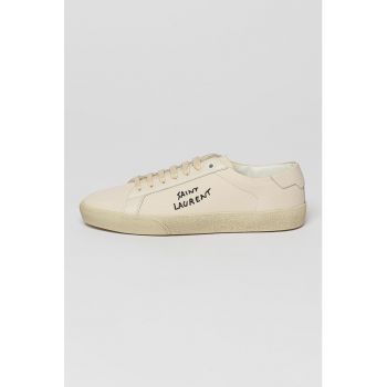 Pantofi sport de piele si material textil