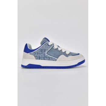 Pantofi sport low-cut cu garnituri din piele
