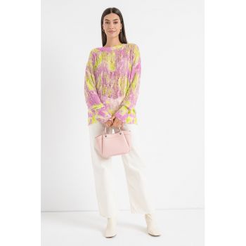 Pulover din amestec de lana - cu model Foksa