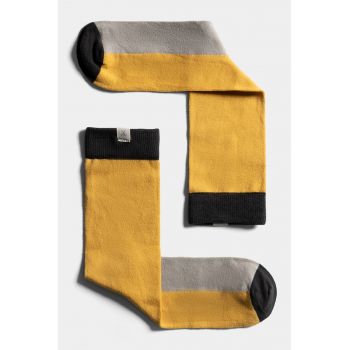 Sosete unisex lungi cu model colorblock