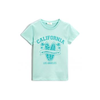 Tricou de bumbac cu model tropical