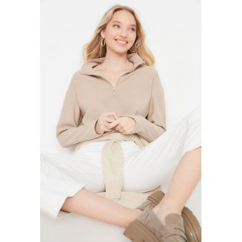 Bluza sport cu fermoar scurt