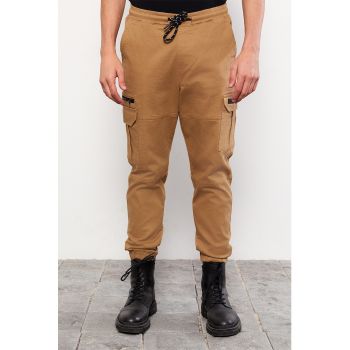 Pantaloni cargo din amestec de bumbac