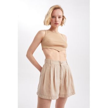 Pantaloni scurti din amestec de modal cu pliseuri