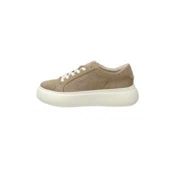 Pantofi sport flatform de piele intoarsa