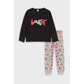 Pijama cu model text