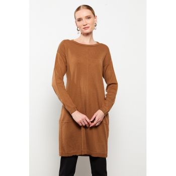 Pulover lung tricotat fin