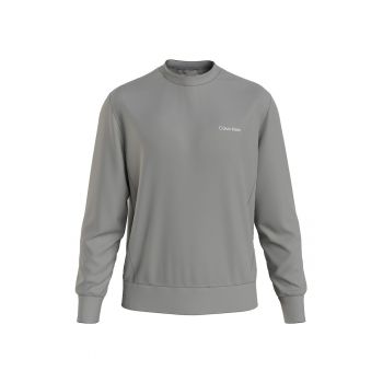 Bluza sport cu decolteu la baza gatului si logo