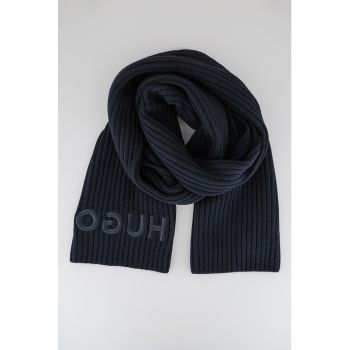 Fular de lana virgina cu broderie logo