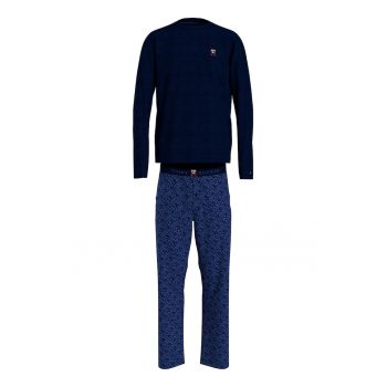 Pijama din bumbac cu pantaloni lungi