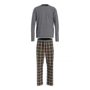 Pijama din bumbac organic cu pantaloni lungi