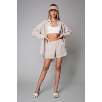 Set de camasa de in si pantaloni scurti - 2 piese