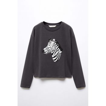 Bluza cu paiete reversibile Animal