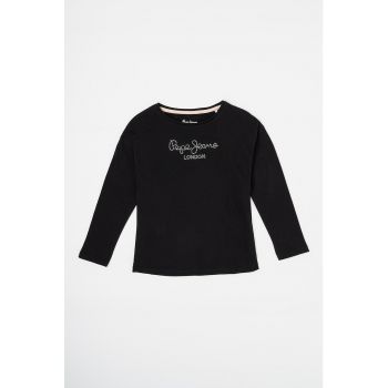 Bluza din bumbac cu logo cu strasuri Nuria