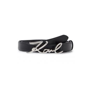 Curea de piele cu logo metalic K/Signature
