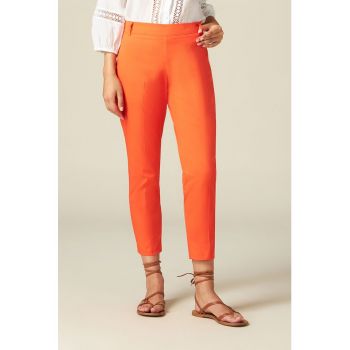 Pantaloni crop cu croiala conica