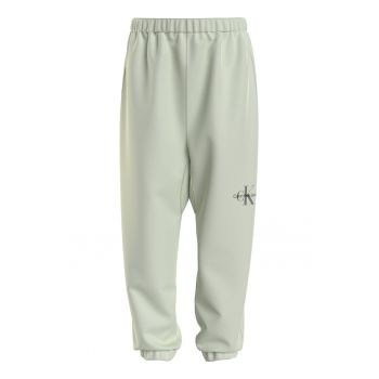 Pantaloni sport din amestec de bumbac organic cu imprimeu logo