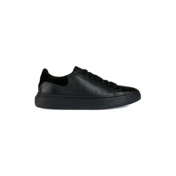Pantofi sport din piele cu insertii din denim Deiven