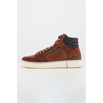 Pantofi sport inalti cu garnituri de piele intoarsa