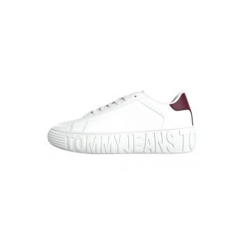 Pantofi sport wedge de piele cu logo
