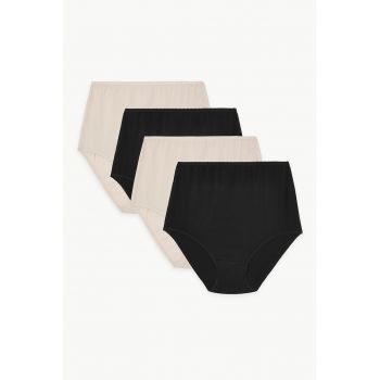 Set de chiloti hipster cu talie inalta - 4 perechi