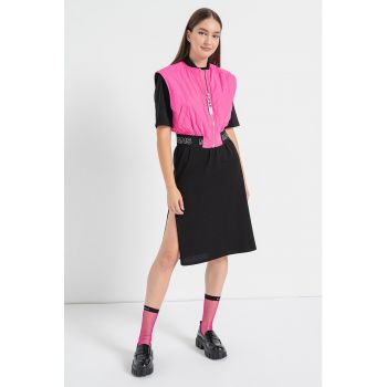 Vest crop cu fermoar