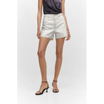 Pantaloni scurti de denim cu aspect peliculizat Foil