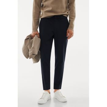 Pantaloni slim fit crop din material elastic Bologna