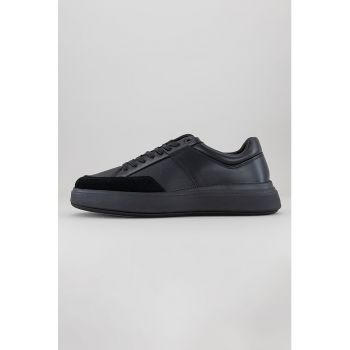 Pantofi sport de piele cu garnituri de piele intoarsa