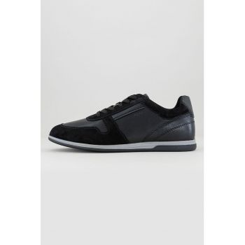 Pantofi sport low-cut cu garnituri de piele intoarsa