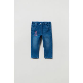 Blugi slim fit cu broderie