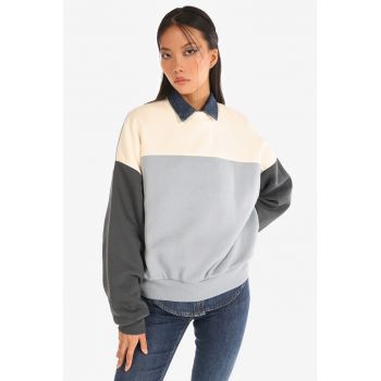 Bluza sport supradimensionata cu model colorblock