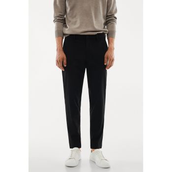 Pantaloni slim fit crop din material elastic Bologna