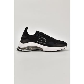 Pantofi sport de piele si plasa cu logo