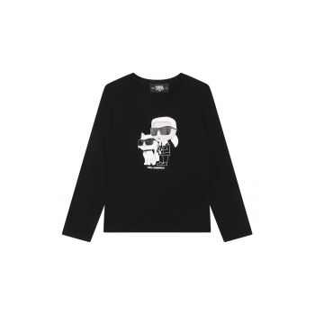 Bluza cu decolteu rotund si imprimeu logo