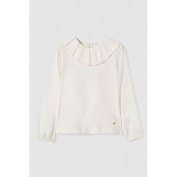 Bluza cu guler cu pliuri